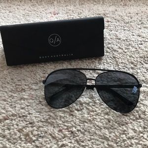 Quay Black Aviator Sunglasses